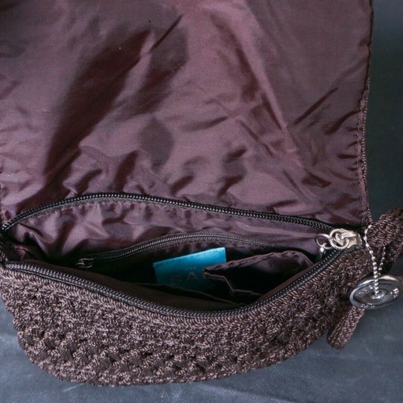 The Sak Cross Body Dark Brown Purse/Bag Crochet Kn - Picture 5 of 5